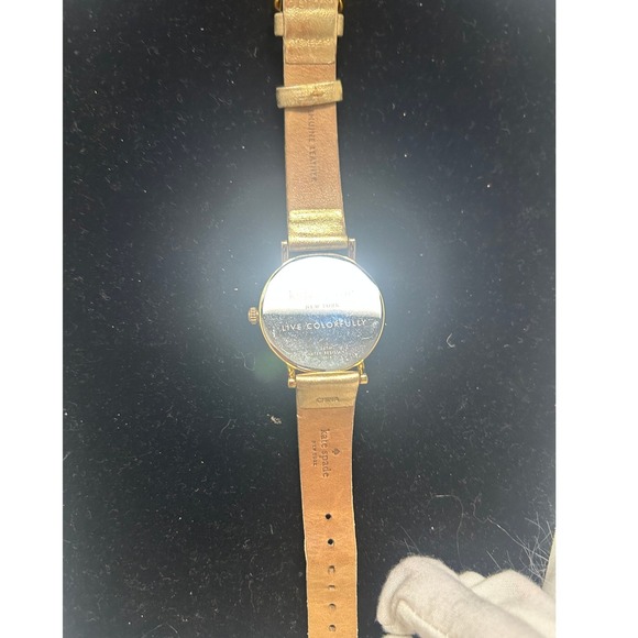 Kate Spade New York Women's Gold Leather Strap White Dial Polka Dot Watch#313 - Picture 6 of 10